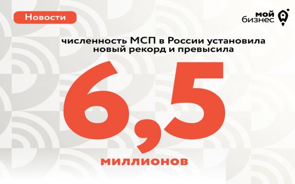 Численность МСП в России установила новый рекорд и превысила 6,5 млн..