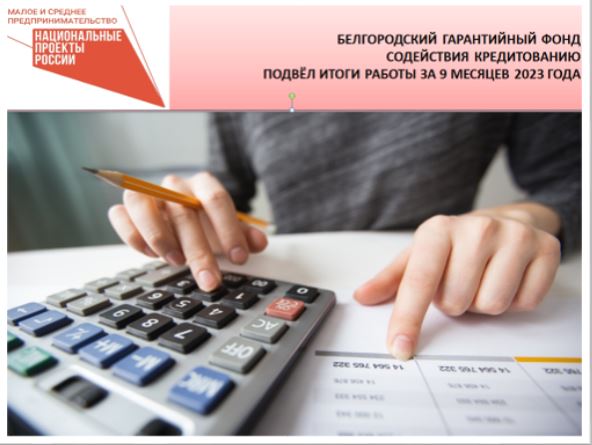 БЕЛГОРОДСКИЙ ГАРАНТИЙНЫЙ ФОНД СОДЕЙСТВИЯ КРЕДИТОВАНИЮ ПОДВЁЛ ИТОГИ РАБОТЫ ЗА 9 МЕСЯЦЕВ 2023 ГОДА. БЕЛГОРОДСКИЙ ГАРАНТИЙНЫЙ ФОНД СОДЕЙСТВИЯ КРЕДИТОВАНИЮ ПОДВЁЛ ИТОГИ РАБОТЫ ЗА 9 МЕСЯЦЕВ 2023 ГОДА.